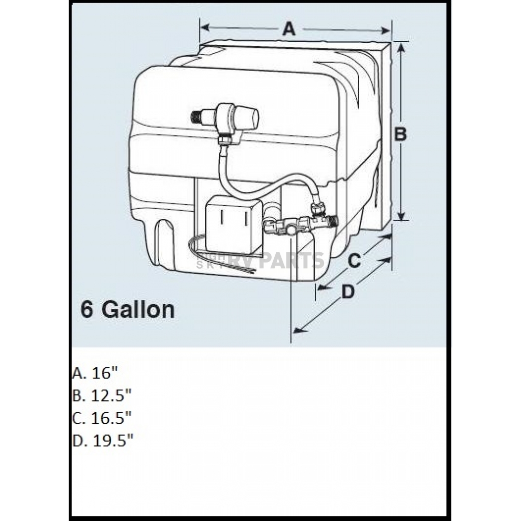 Airstream Water Heater 6 Gallon Atwood Ge9ext 690602